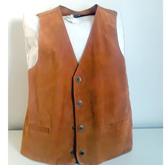 Other - Brand New Men Suede Brown Vest Suit